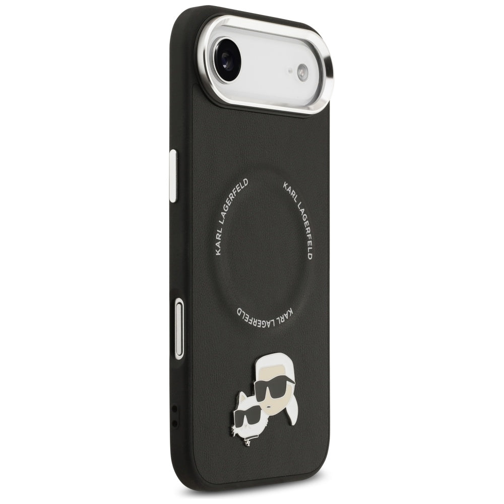 Étui MagSafe pour Apple iPhone 17 Air, Karl Lagerfeld, Karl & Choupette Pins, Noir