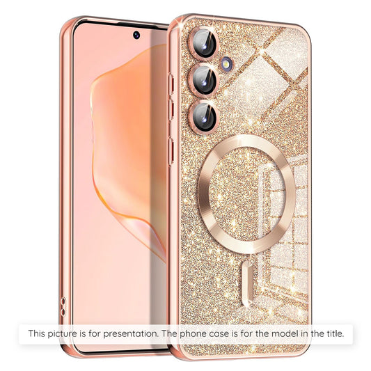 Étui MagSafe pour Apple iPhone 17 Air, Techsuit, Luxury Glitter, Rose Doré