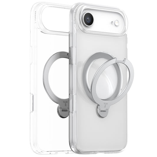 Coque MagSafe pour Apple iPhone 17 Air, Torras, Ostand Spin, Transparente