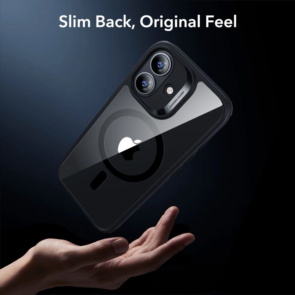 Coque MagSafe pour Apple iPhone 17, ESR, Classic Hybrid avec Protecteur d'Écran, Noir Transparent