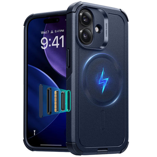 Coque MagSafe pour Apple iPhone 17, ESR, Cyber, Bleue