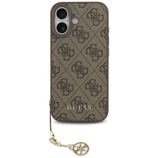 Étui MagSafe pour Apple iPhone 17, Guess, 4G Charm Cradle, Marron