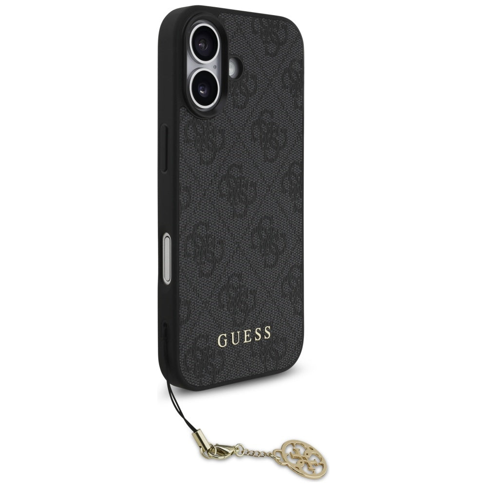 Étui MagSafe pour Apple iPhone 17, Guess, 4G Charm Cradle, Noir
