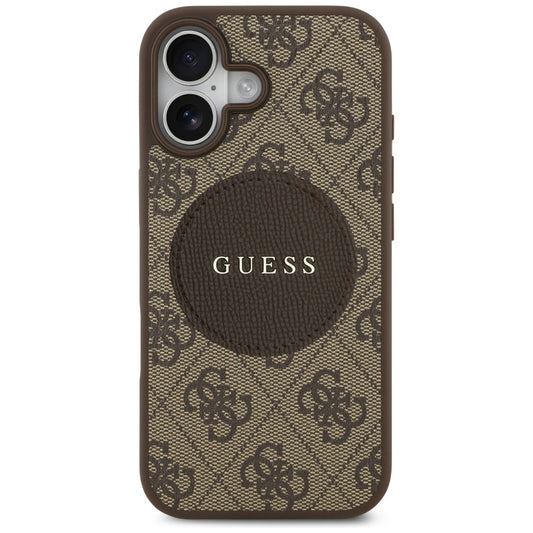 Étui MagSafe pour Apple iPhone 17, Guess, 4G Circle Classic Logo, Marron