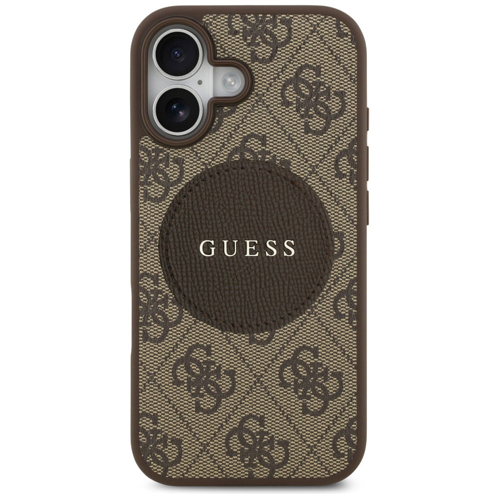 MagSafe Case for Apple iPhone 17, Guess, 4G Circle Classic Logo, Brown
