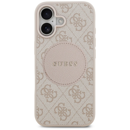 Étui MagSafe pour Apple iPhone 17, Guess, 4G Circle Classic Logo, Rose
