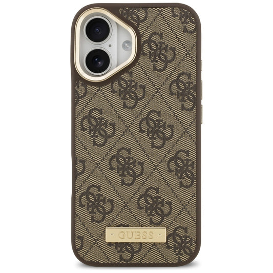 MagSafe Case for Apple iPhone 17, Guess, 4G Logo Plate, Brown