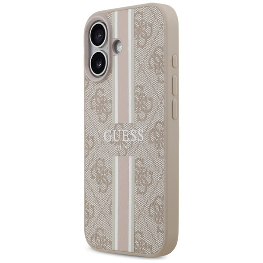Coque MagSafe pour Apple iPhone 17, Guess, 4G Printed Stripes, Rose.