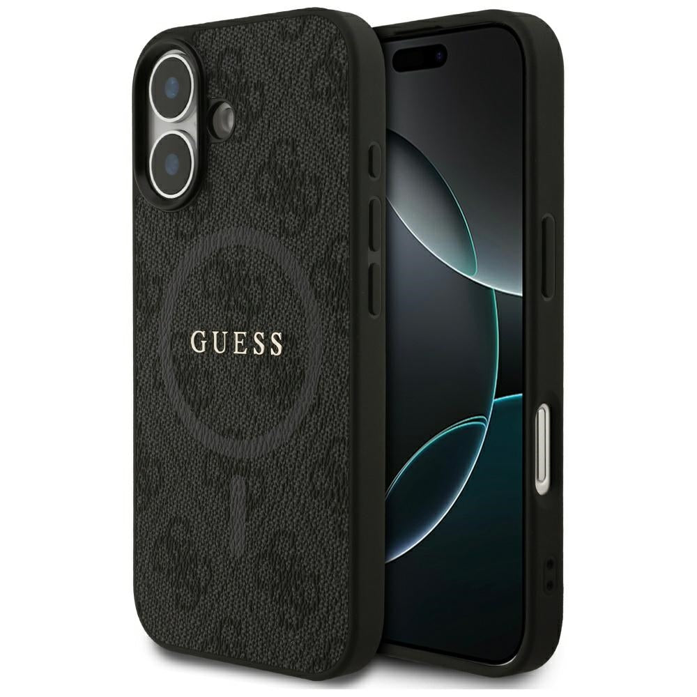Étui MagSafe pour Apple iPhone 17, Guess, 4G Ring Classic Logo, Noir