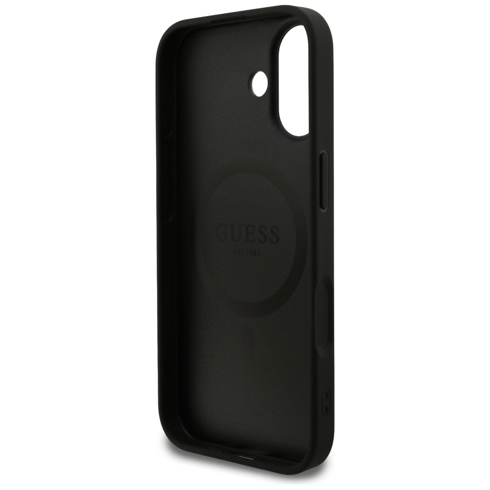 Étui MagSafe pour Apple iPhone 17, Guess, 4G Ring Classic Logo, Noir