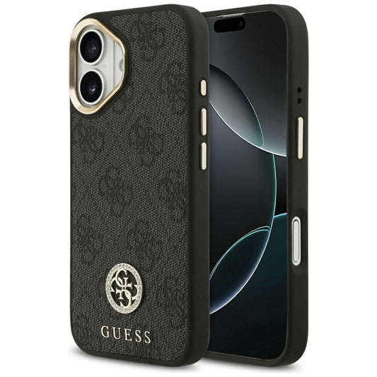 Étui MagSafe pour Apple iPhone 17, Guess, Logo Strass 4G, Noir