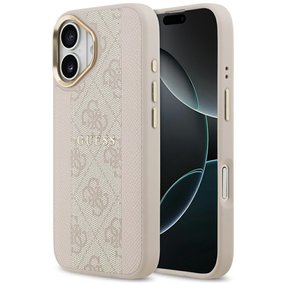 Coque MagSafe pour Apple iPhone 17, Guess, 4G Stripe, Rose