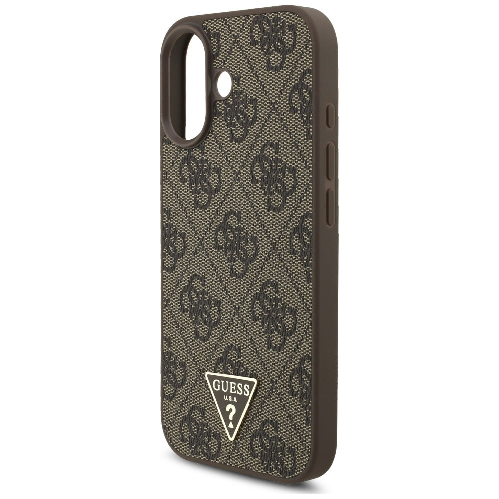 Housse MagSafe pour Apple iPhone 17, Guess, 4G Triangle Logo Cord Strap, Marron