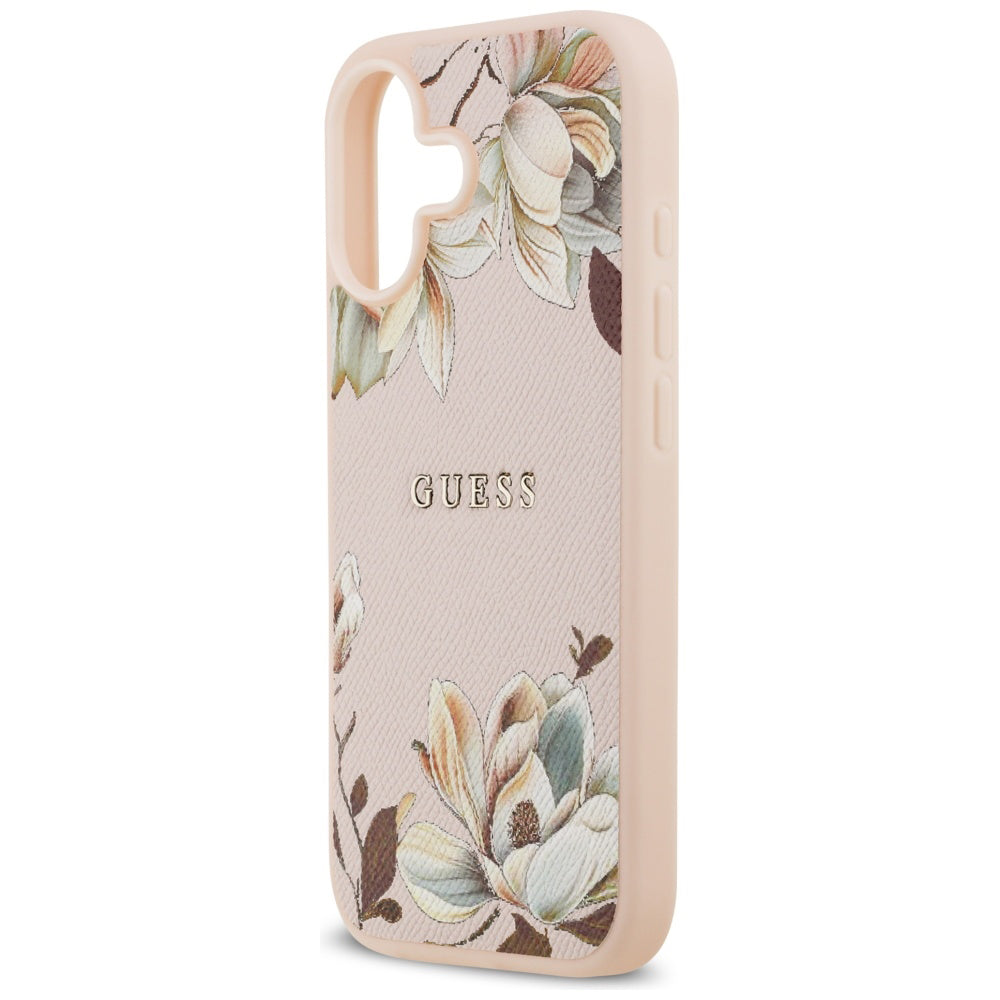 Coque MagSafe pour Apple iPhone 17, Guess, Grained Flowers, Rose