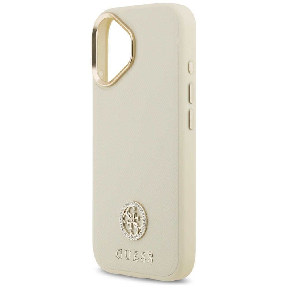 MagSafe Case for Apple iPhone 17, Guess, Grained Strass Logo, Beige