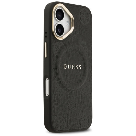 Coque MagSafe pour Apple iPhone 17, Guess, Peony Hot Stamp, Noire