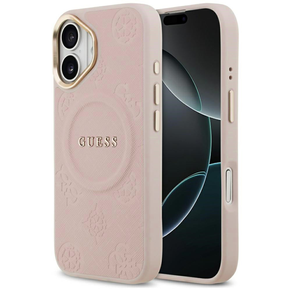 Coque MagSafe pour Apple iPhone 17, Guess, Peony Hot Stamp, Rose