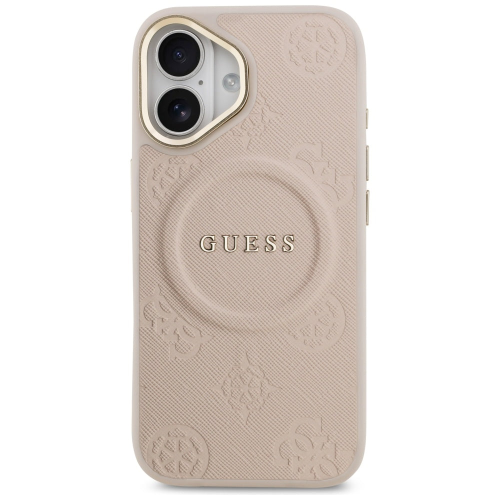 Coque MagSafe pour Apple iPhone 17, Guess, Peony Hot Stamp, Rose