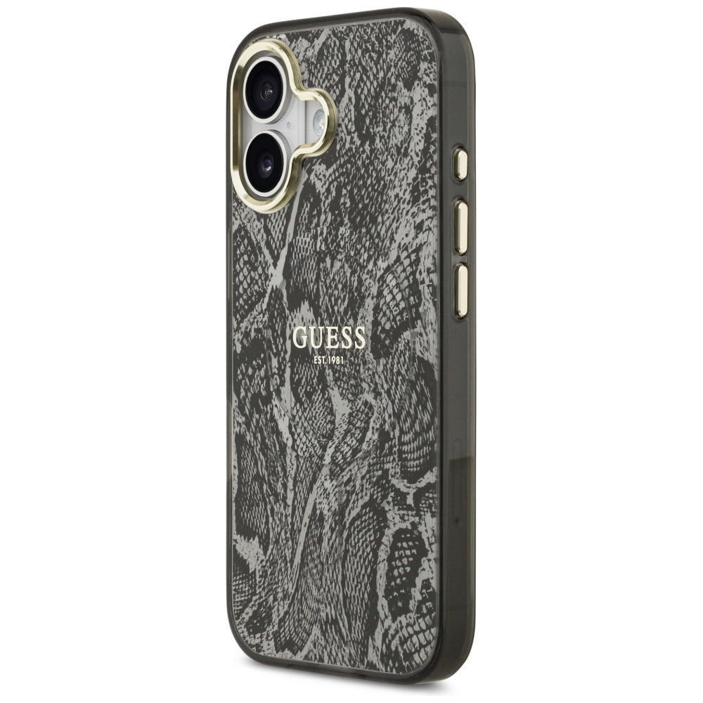 Étui MagSafe pour Apple iPhone 17, Guess, Motif Python, Noir