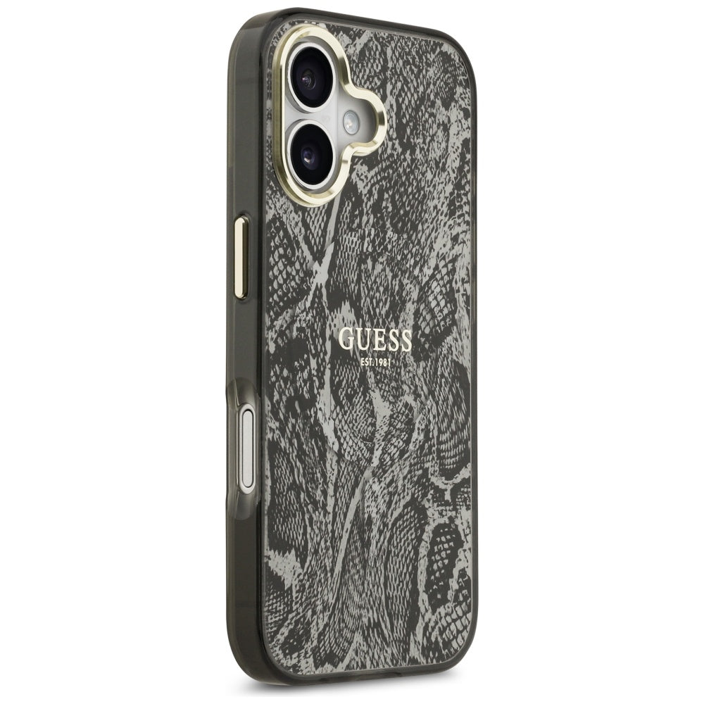 Étui MagSafe pour Apple iPhone 17, Guess, Motif Python, Noir