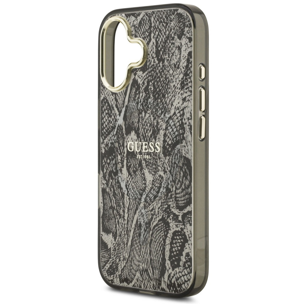 Étui MagSafe pour Apple iPhone 17, Guess, Motif Python, Noir