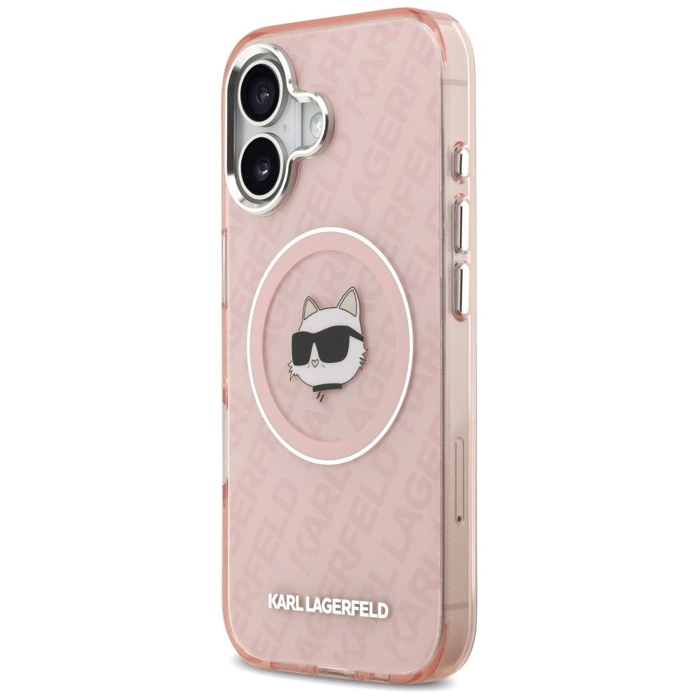 Étui MagSafe pour Apple iPhone 17, Karl Lagerfeld, IML Choupette's Head, Rose