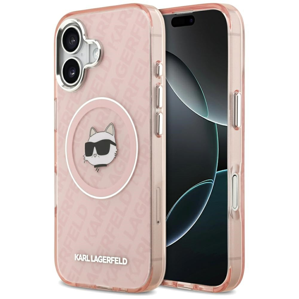 Étui MagSafe pour Apple iPhone 17, Karl Lagerfeld, IML Choupette's Head, Rose