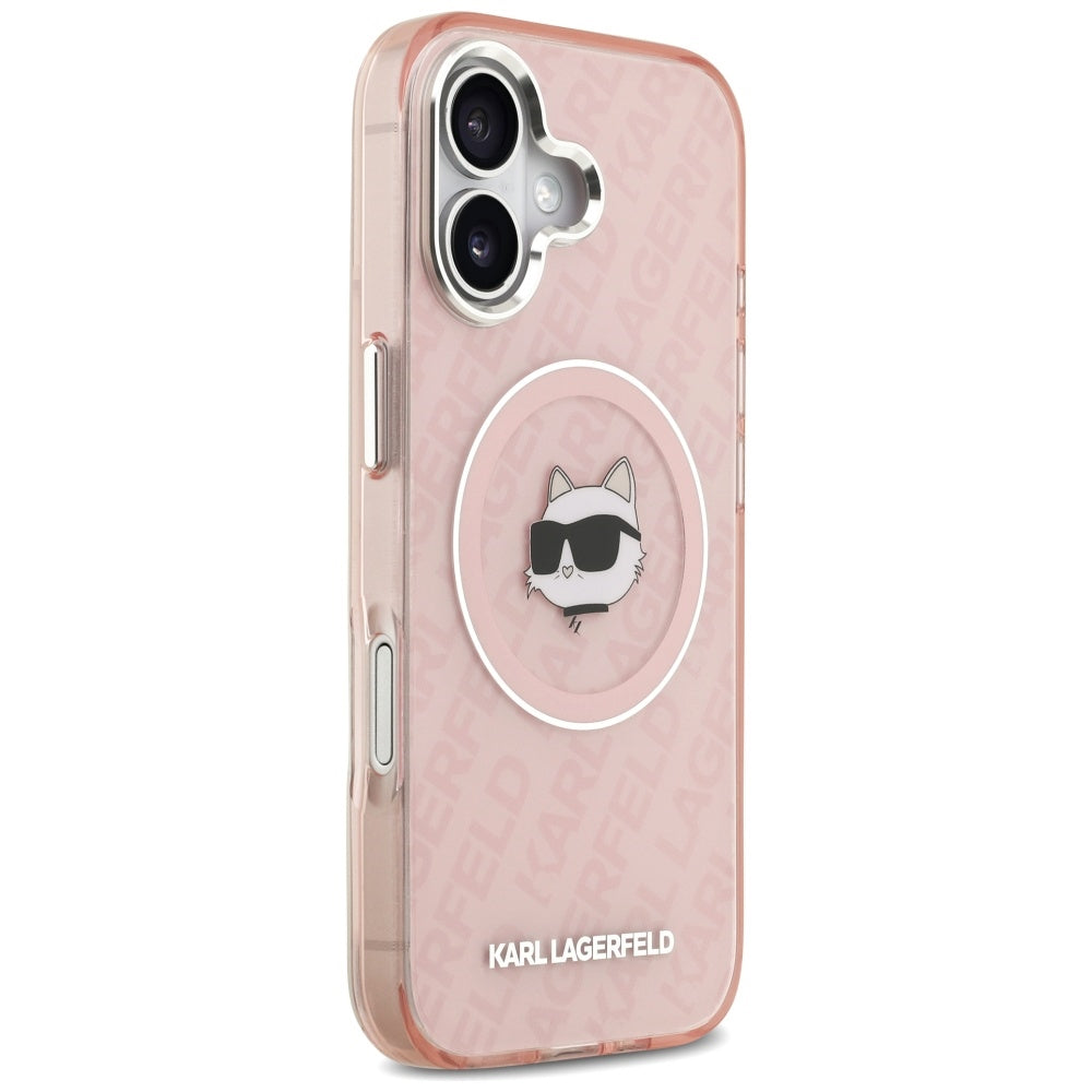 Étui MagSafe pour Apple iPhone 17, Karl Lagerfeld, IML Choupette's Head, Rose