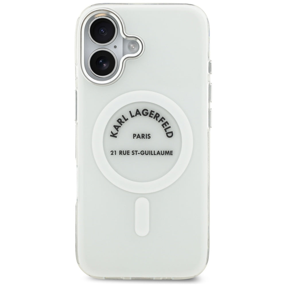 Étui MagSafe pour Apple iPhone 17, Karl Lagerfeld, IML Logo RSG, Transparent