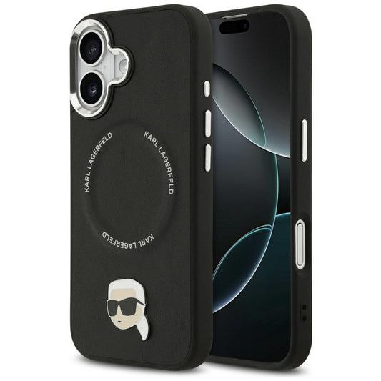 Coque MagSafe pour Apple iPhone 17, Karl Lagerfeld, Karl Pin, Noire