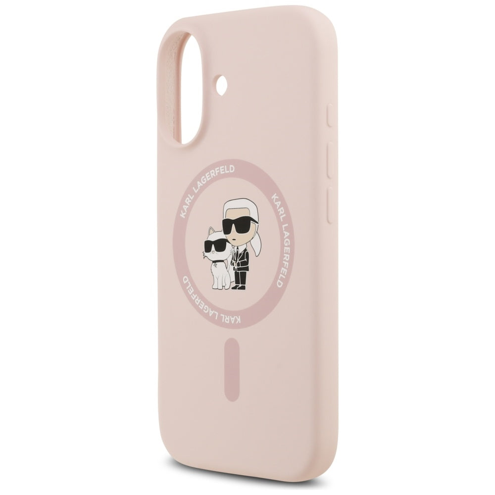 Étui MagSafe pour Apple iPhone 17, Karl Lagerfeld, Ring Karl & Choupette, Rose