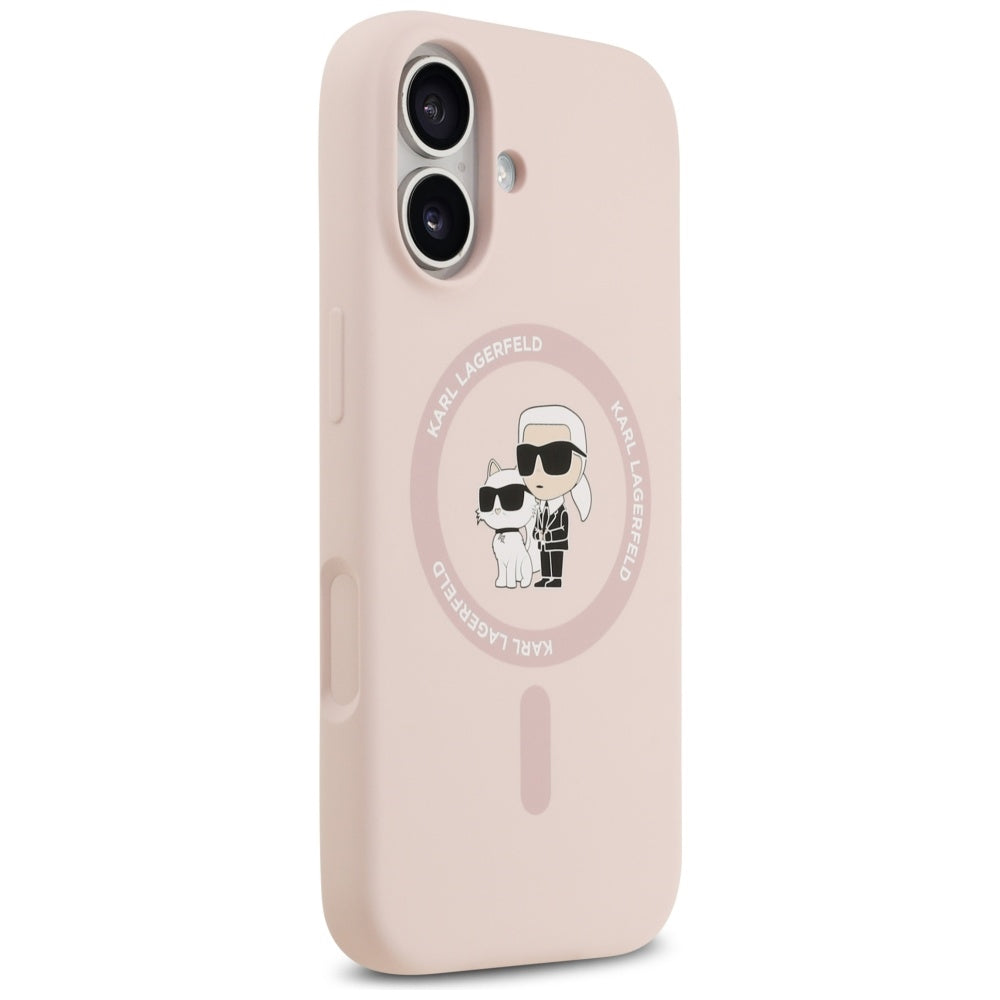 Étui MagSafe pour Apple iPhone 17, Karl Lagerfeld, Ring Karl & Choupette, Rose