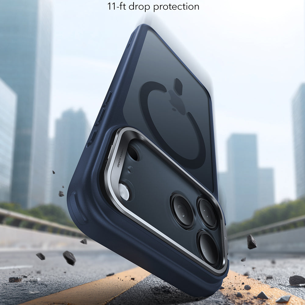 Coque MagSafe pour Apple iPhone 17 Pro, ESR, Classic Hybrid Kickstand, Bleu Satiné