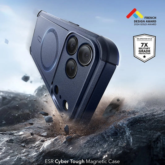 Coque MagSafe pour Apple iPhone 17 Pro, ESR, Cyber, Bleue