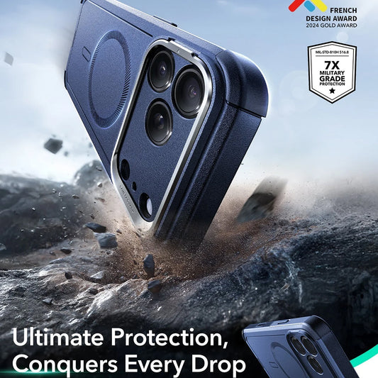 Coque MagSafe pour Apple iPhone 17 Pro, ESR, Cyber Armor Kickstand, Bleue