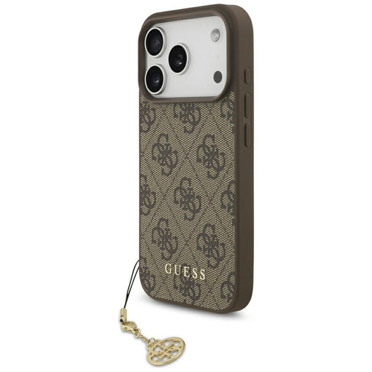 Étui MagSafe pour Apple iPhone 17 Pro, Guess, 4G Charm Cradle, Marron