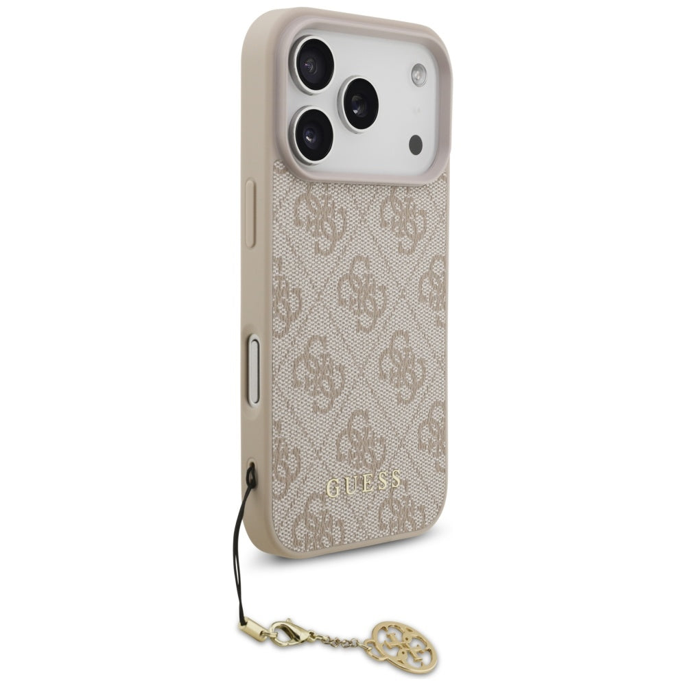 Coque MagSafe pour Apple iPhone 17 Pro, Guess, 4G Charm Cradle, Rose