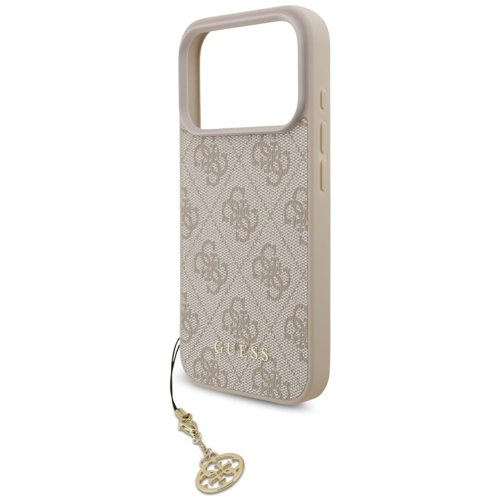 Coque MagSafe pour Apple iPhone 17 Pro, Guess, 4G Charm Cradle, Rose