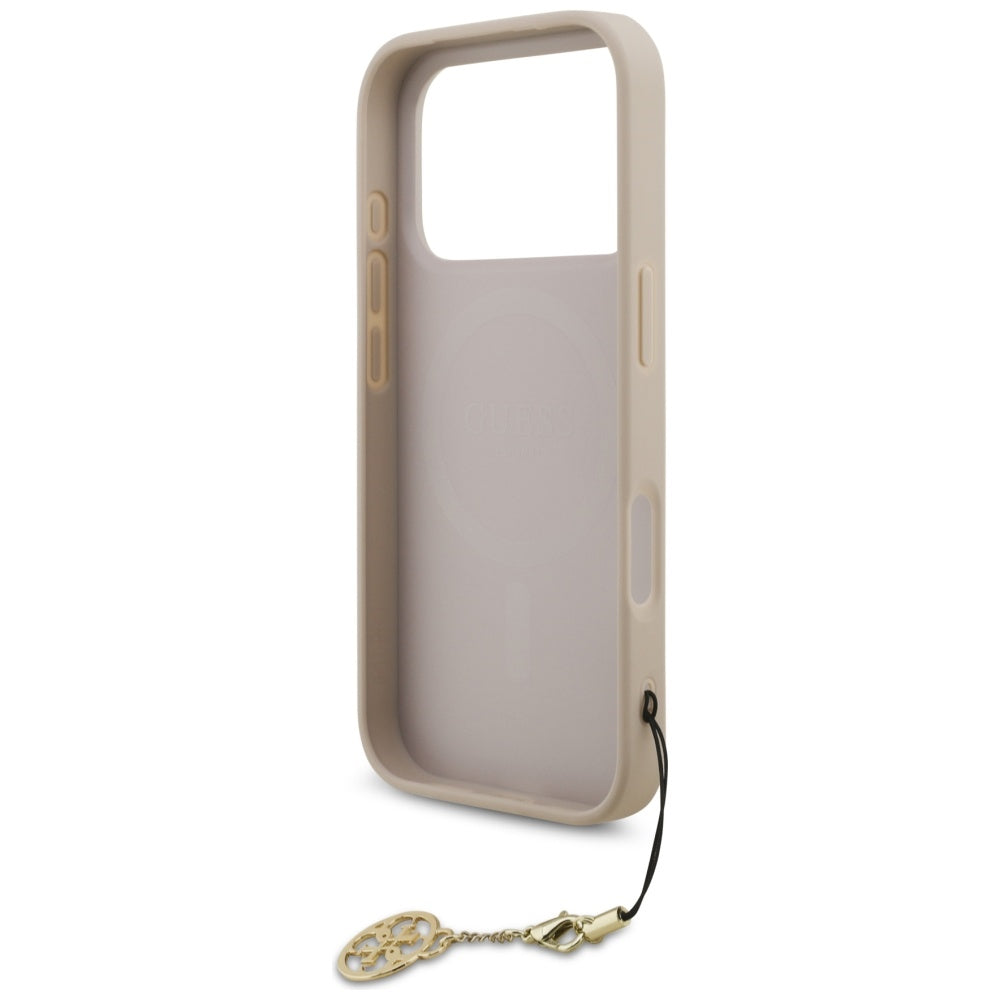 Coque MagSafe pour Apple iPhone 17 Pro, Guess, 4G Charm Cradle, Rose