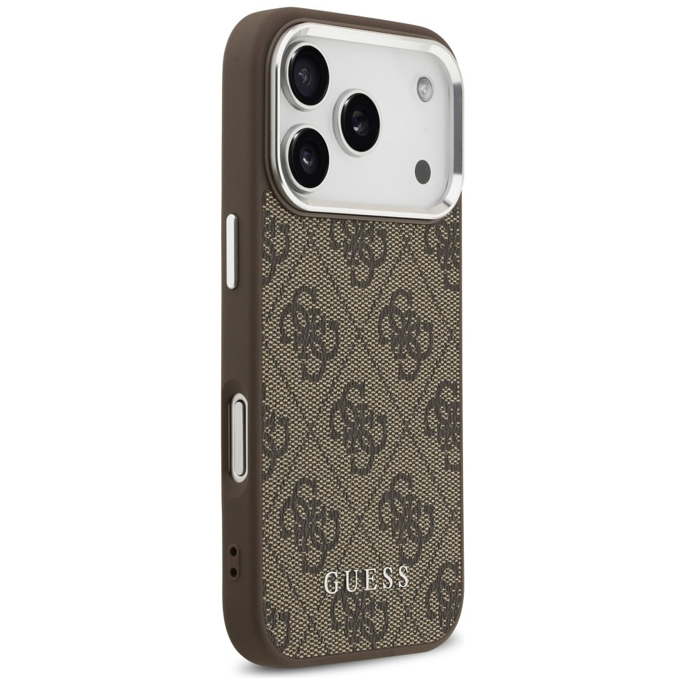 Étui MagSafe pour Apple iPhone 17 Pro, Guess, Logo Classique 4G, Marron