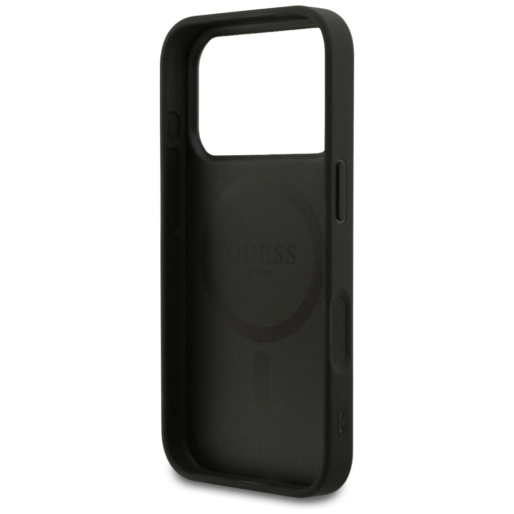MagSafe Case for Apple iPhone 17 Pro, Guess, 4G Ring Classic Logo, Black