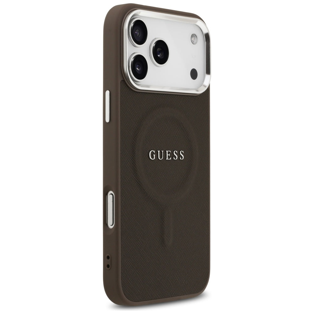 Étui MagSafe pour Apple iPhone 17 Pro, Guess, Classic Logo, Marron