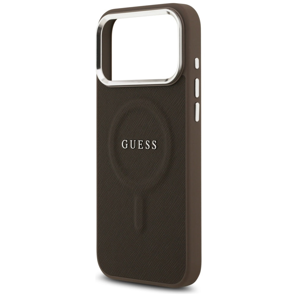 Étui MagSafe pour Apple iPhone 17 Pro, Guess, Classic Logo, Marron