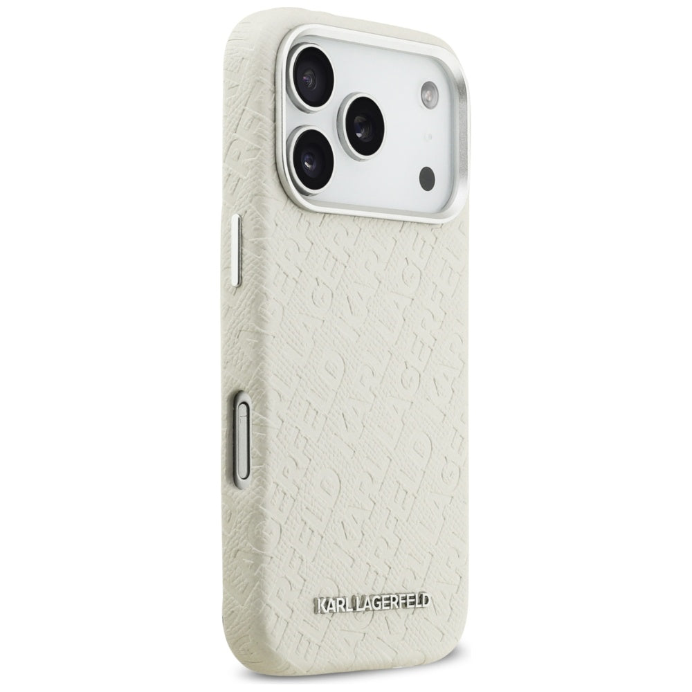 Étui MagSafe pour Apple iPhone 17 Pro, Karl Lagerfeld, FW Stamped Karl, Beige