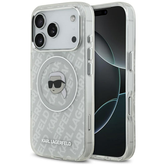 Étui MagSafe pour Apple iPhone 17 Pro, Karl Lagerfeld, IML Karl's Head, Gris
