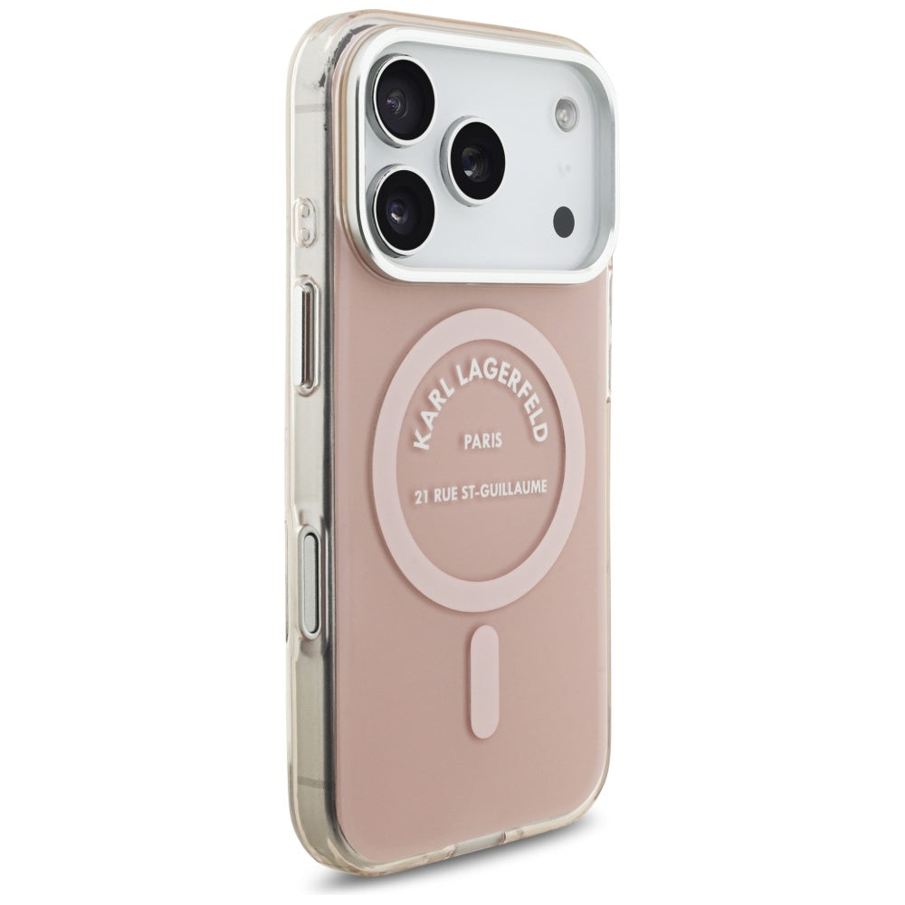MagSafe Case for Apple iPhone 17 Pro, Karl Lagerfeld, IML Logo RSG, Pink
