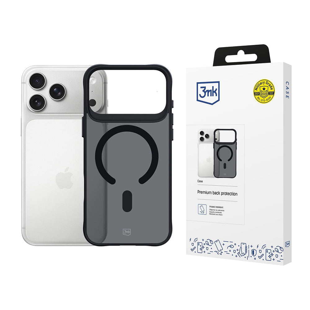 Étui MagSafe pour Apple iPhone 17 Pro Max, 3MK, Smoke MagCase, Noir