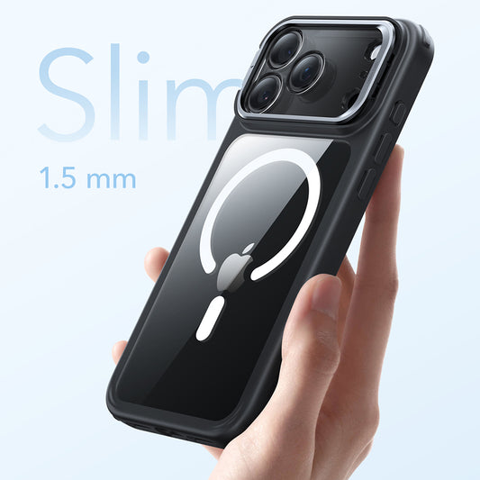 Coque MagSafe pour Apple iPhone 17 Pro Max, ESR, Classic Hybrid Kickstand, Noire Transparente