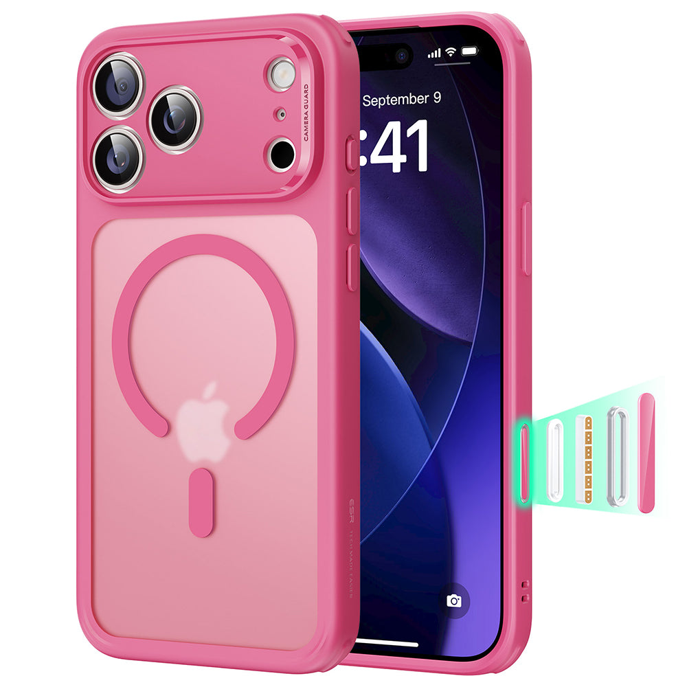 Coque MagSafe pour Apple iPhone 17 Pro Max, ESR, Classic Hybrid, Rose Satiné
