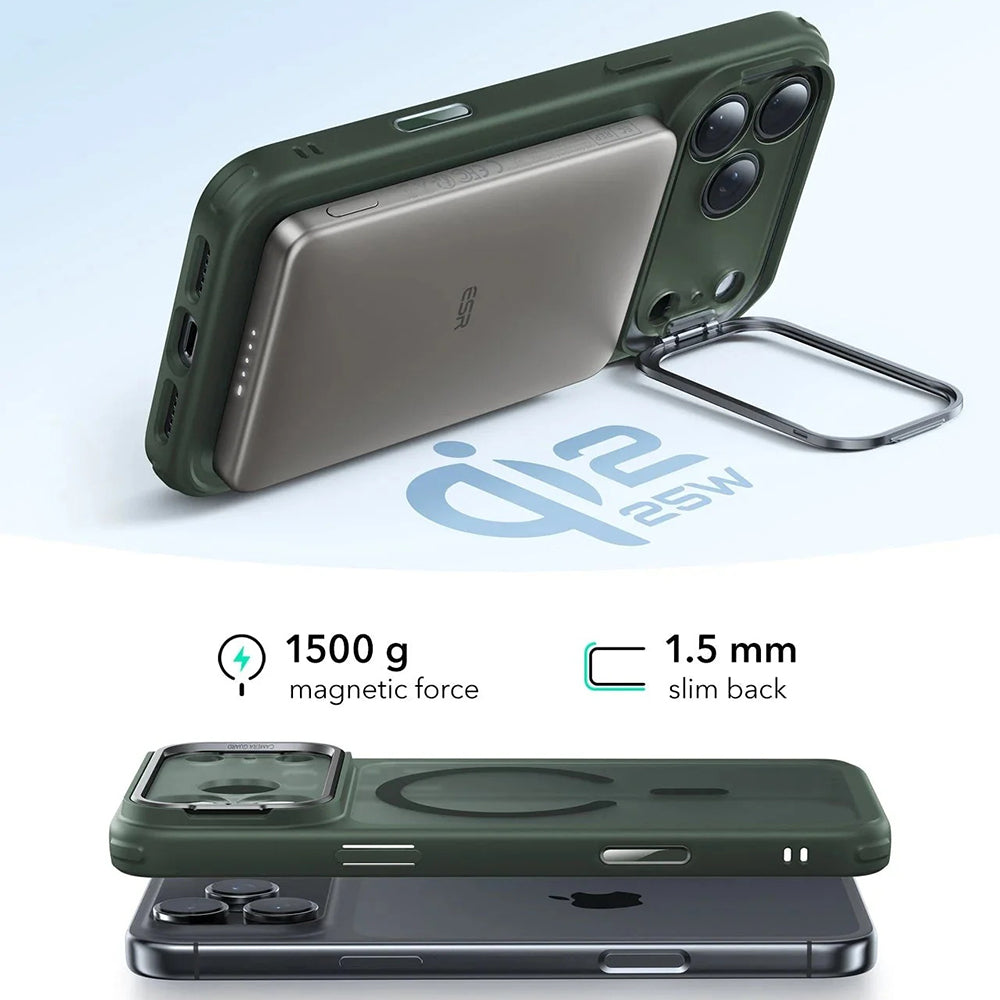 MagSafe Case for Apple iPhone 17 Pro Max, ESR, Classic Hybrid, Satin Green